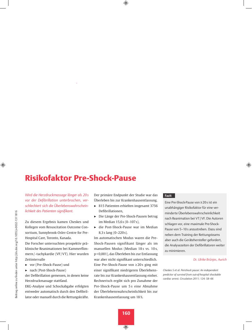 Vorschauseite 1: Risikofaktor Pre-Shock-Pause