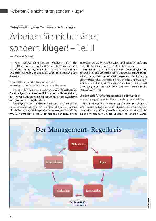 Vorschauseite 1: Delegieren, Korrigieren, Motivieren“ – die Grundlagen. Arbeiten Sie nicht härter, sondern klüger! – Teil II.
