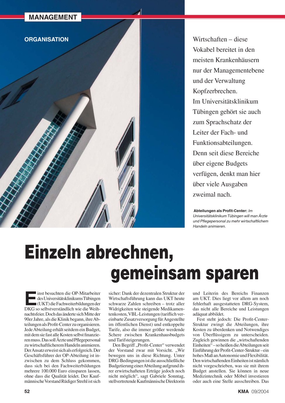 Vorschauseite 1: Einzeln abrechnen, gemeinsam sparen