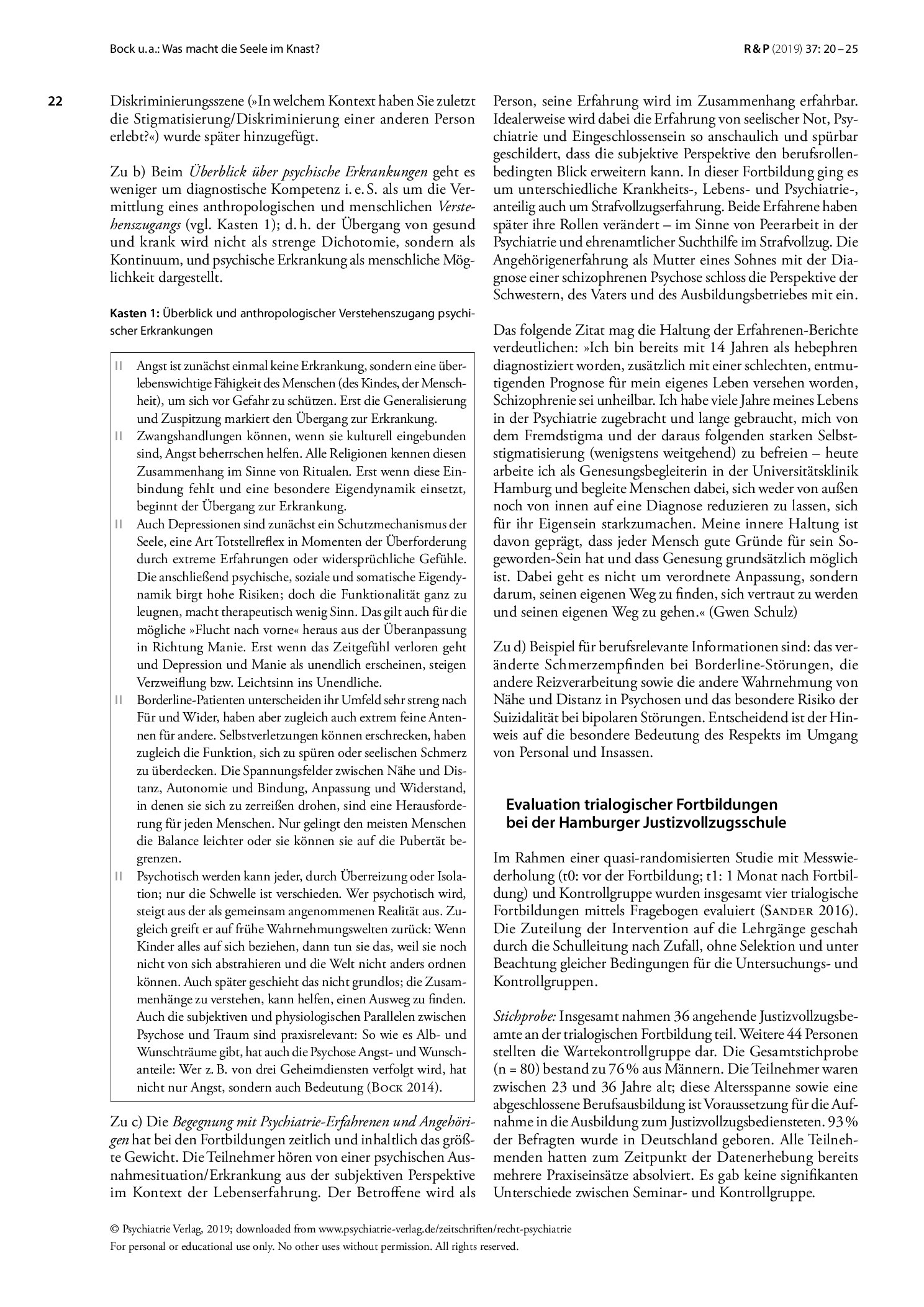 Vorschauseite 3: Was macht die Seele im Knast? Trialogische Fortbildung zum Thema psychischer Gesundheit/Krankheit für werdende Justizvollzugsbeamte