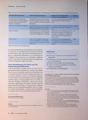 Vorschauseite 4: Jetzt wird’s heiß! Klimaresistente Maßnahmen in der Verantwortung der Krankenhaus apotheke