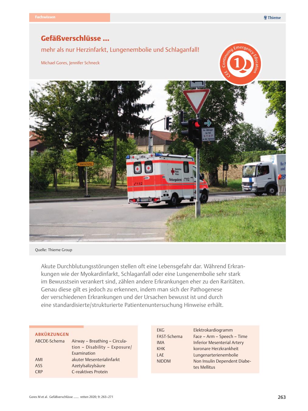 Vorschauseite 1: Gefäßverschlüsse - mehr als nur Herzinfarkt, Lungenembolie und Schlaganfall!