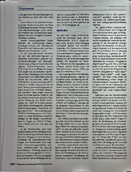 Vorschauseite 2: Gesundheit und Studienpensum von Studierenden: Ergebnisse eines Gesundheitssurveys an der Universität Kassel
