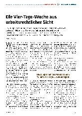 Vorschauseite 1: Die Vier-Tage-Woche aus arbeitsrechtlicher Sicht