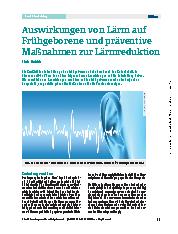 Vorschauseite 1: Auswirkungen von Lärm auf Frühgeborene und präventive Maßnahmen zur Lärmreduktion