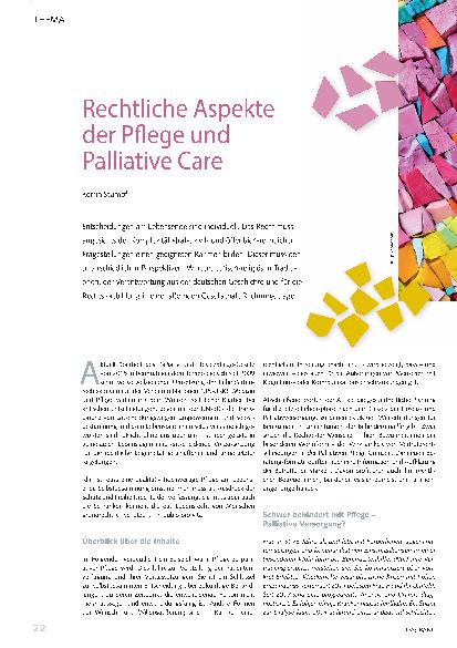 Vorschauseite 1: Rechtliche Aspekte der Pflege und Palliative Care