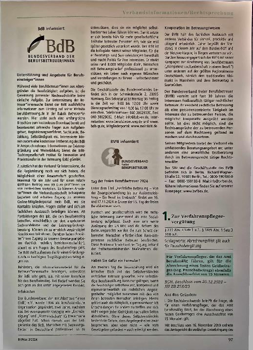 Vorschauseite 1: Verbandsinformationen