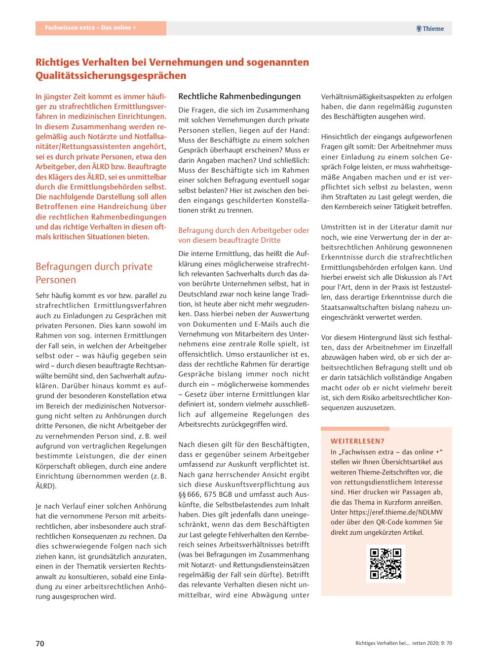 Vorschauseite 1: Richtiges Verhalten bei Vernehmungen und sogenannten Qualitätssicherungsgesprächen