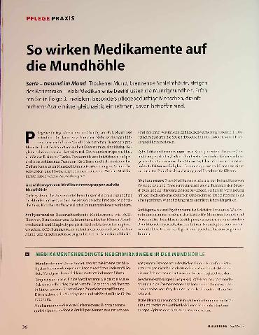 Vorschauseite 1: So wirken Medikamente auf die Mundhöhle