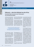 Vorschauseite 1: Reform ja - aber kein Kaltstart aus der Krise