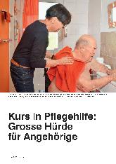 Vorschauseite 1: Kurs in Pflegehilfe: Große Hürde für Angehörige