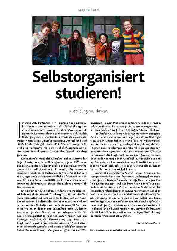 Vorschauseite 1: Selbstorganisiert studieren!