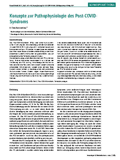 Vorschauseite 1: Konzepte zur Pathophysiologie des Post-COVID-Syndroms