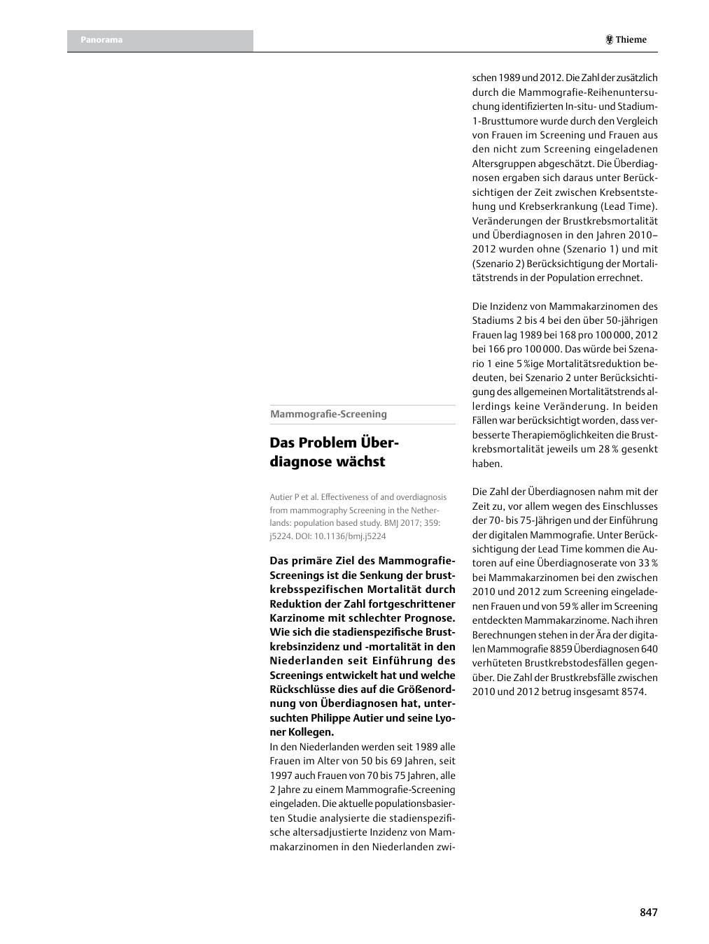 Vorschauseite 1: Das Problem Überdiagnose wächst