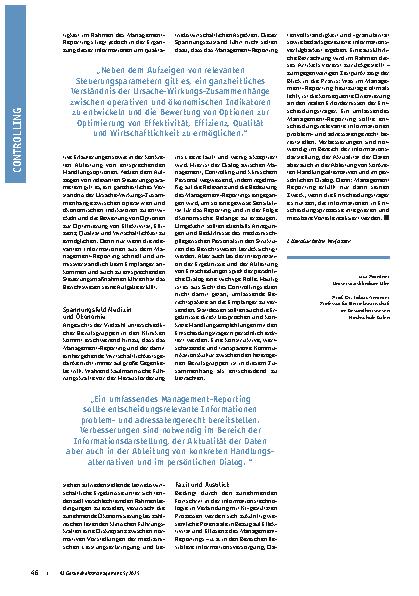 Vorschauseite 3: Entscheidungsträgerorientiertes Management-Reporting im Krankenhaus Dialog als Schlüssel zum erfolgreichen Reporting