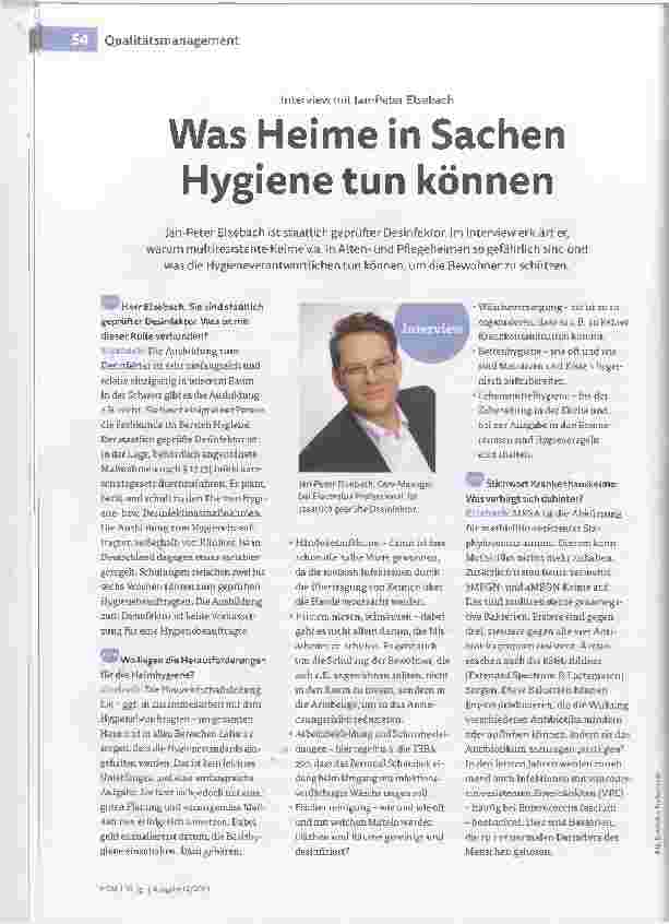 Vorschauseite 1: Was Heime in Sachen Hygiene tun können
