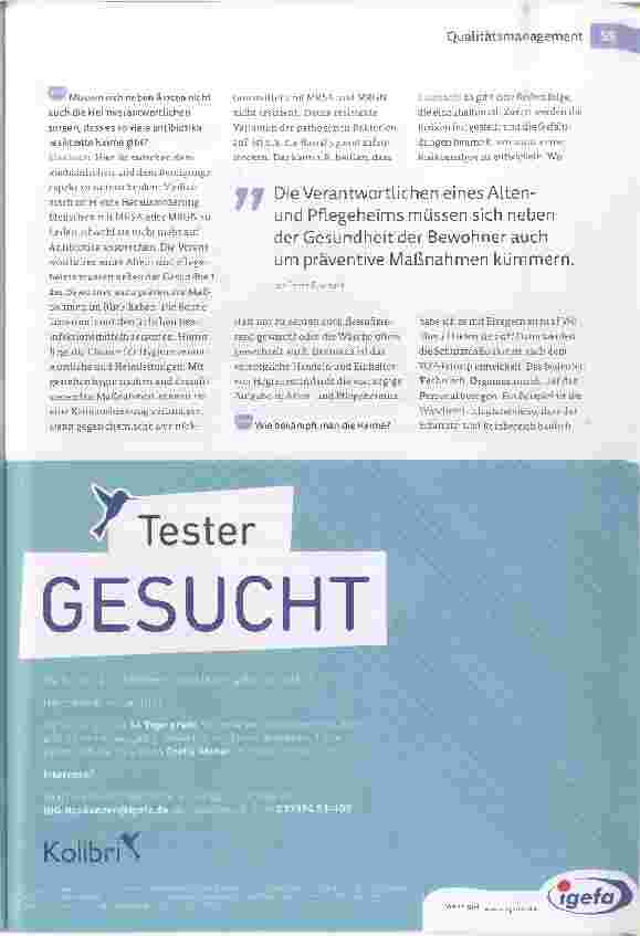 Vorschauseite 2: Was Heime in Sachen Hygiene tun können