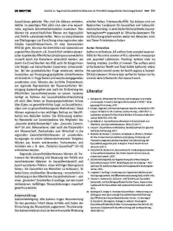 Vorschauseite 3: Regionale Gesundheitskonferenzen als Politikfeld-übergreifendes Steuerungselement