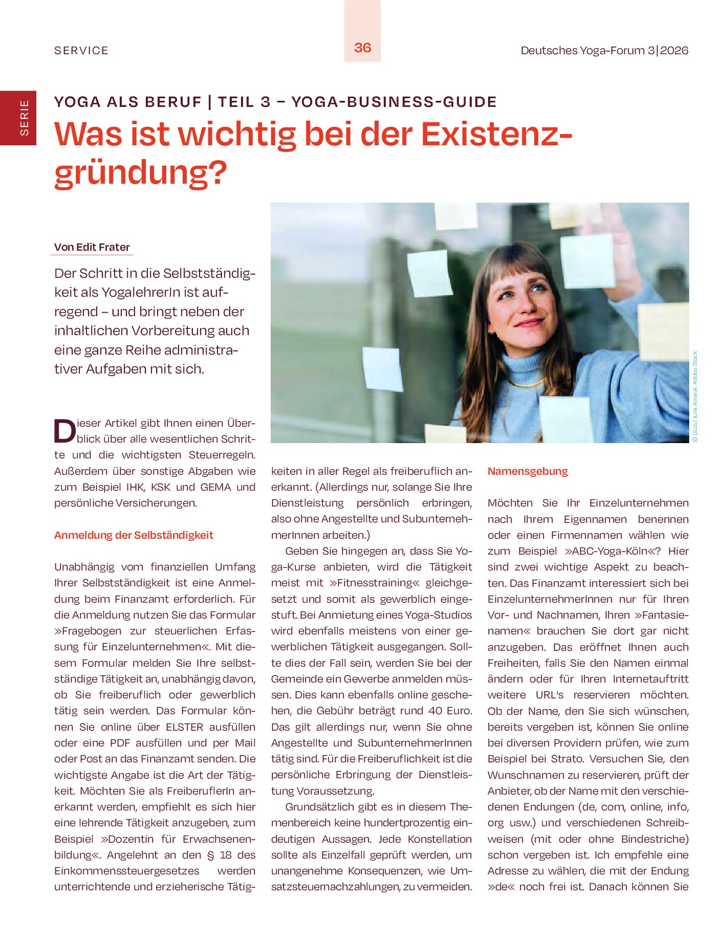 Vorschauseite 1: Yoga als Beruf | Teil 3 – Yoga-Business-Guide: Was ist wichtig bei der Existenzgründung?