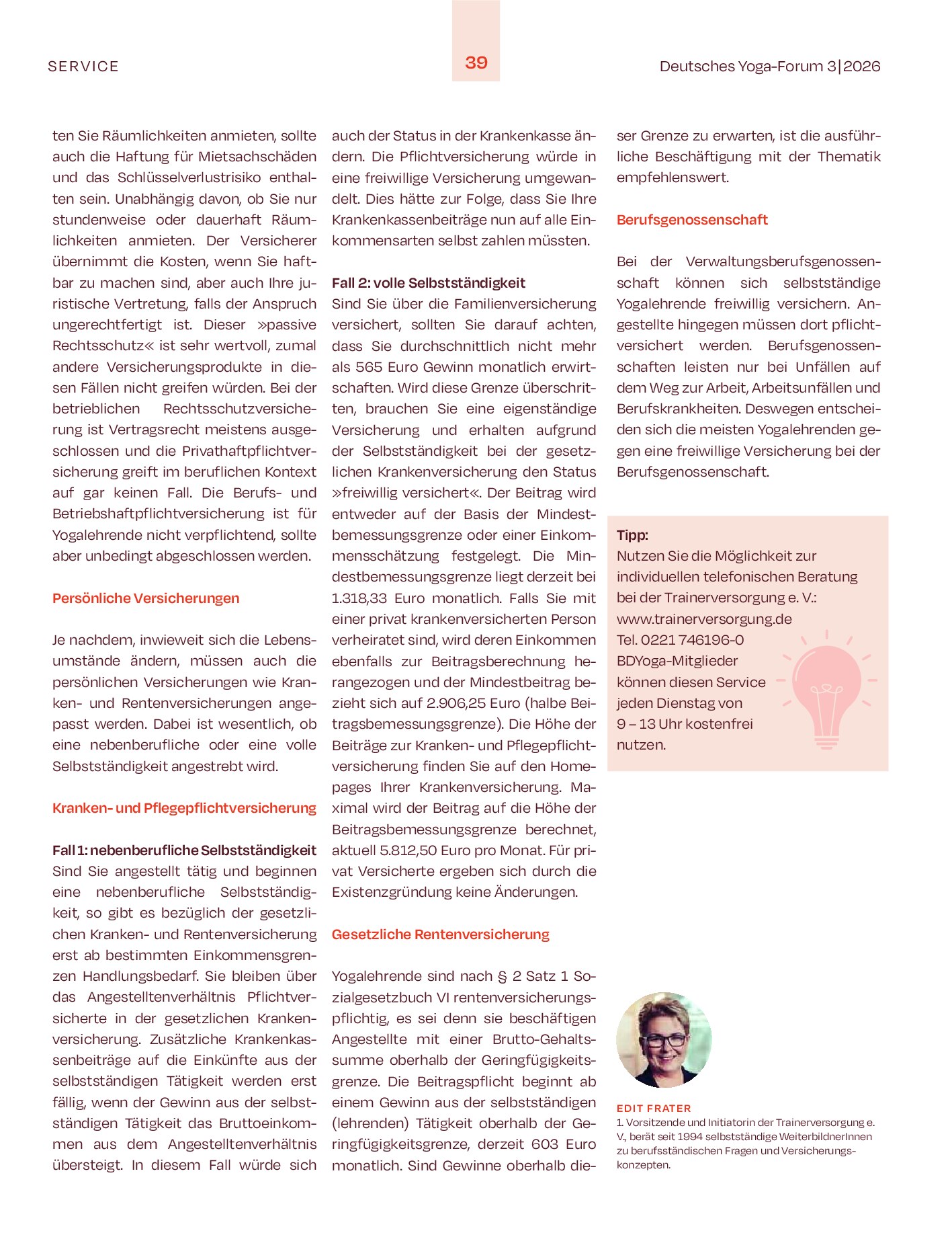 Vorschauseite 4: Yoga als Beruf | Teil 3 – Yoga-Business-Guide: Was ist wichtig bei der Existenzgründung?