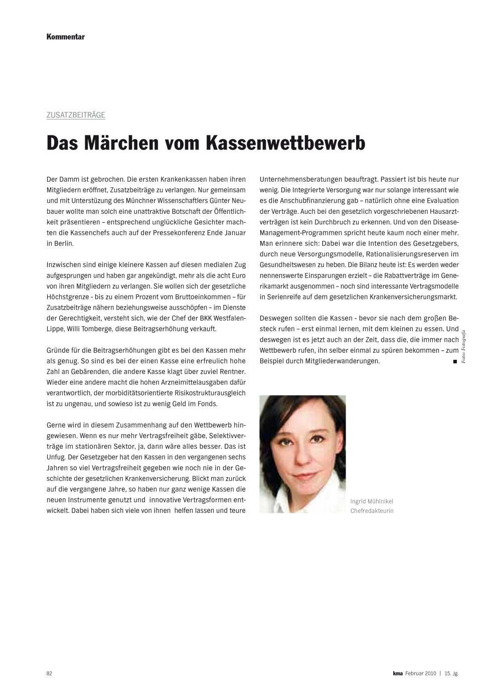 Vorschauseite 1: Das Märchen vom Kassenwettbewerb