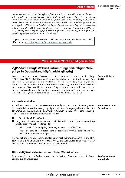 Vorschauseite 5: Beraterbrief Pflege Heft 8-2024