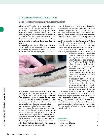 Vorschauseite 1: Stürze von Patient*innen in der Pflege besser erkennen