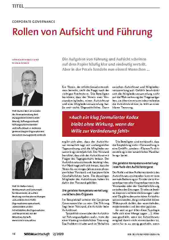 Vorschauseite 1: Rollen von Aufsicht und Führung
