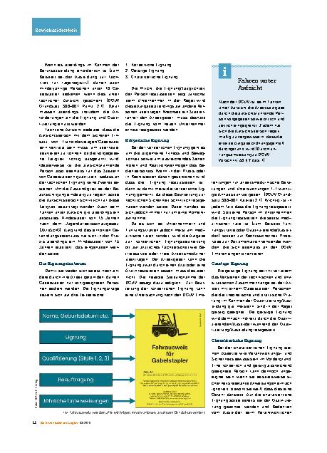 Vorschauseite 3: Das A und O für sicheres Staplerfahren – Teil 1 Wer darf auf den Fahrersitz?