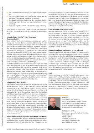 Vorschauseite 2: Kostentragungsgemeinschaften in der Ergotherapie Steuerliche Chancen, Fallstricke und aktuelle Rechtsprechung