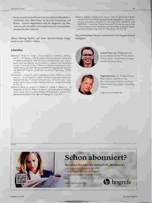 Vorschauseite 5: Personenzentrierte Pflege: ein Lösungsansatz bei BPSD? Personenzentrierte Interventionen in der Langzeitpflege