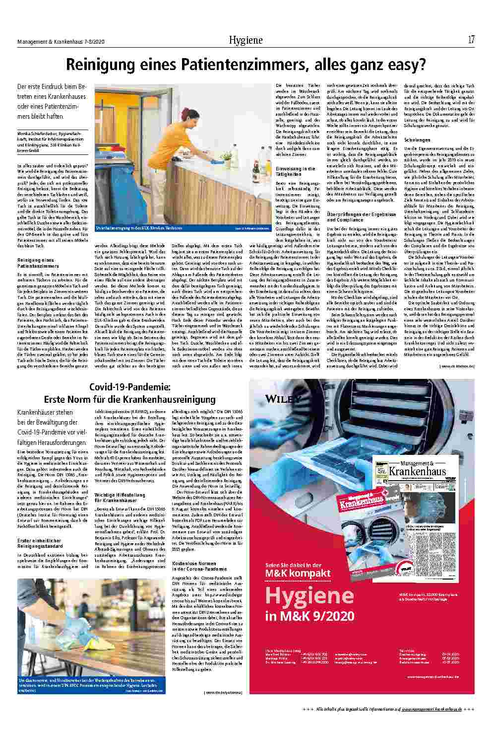 Vorschauseite 3: Hygiene-Pandemie bizarr: Was lernen wir aus der Krise?