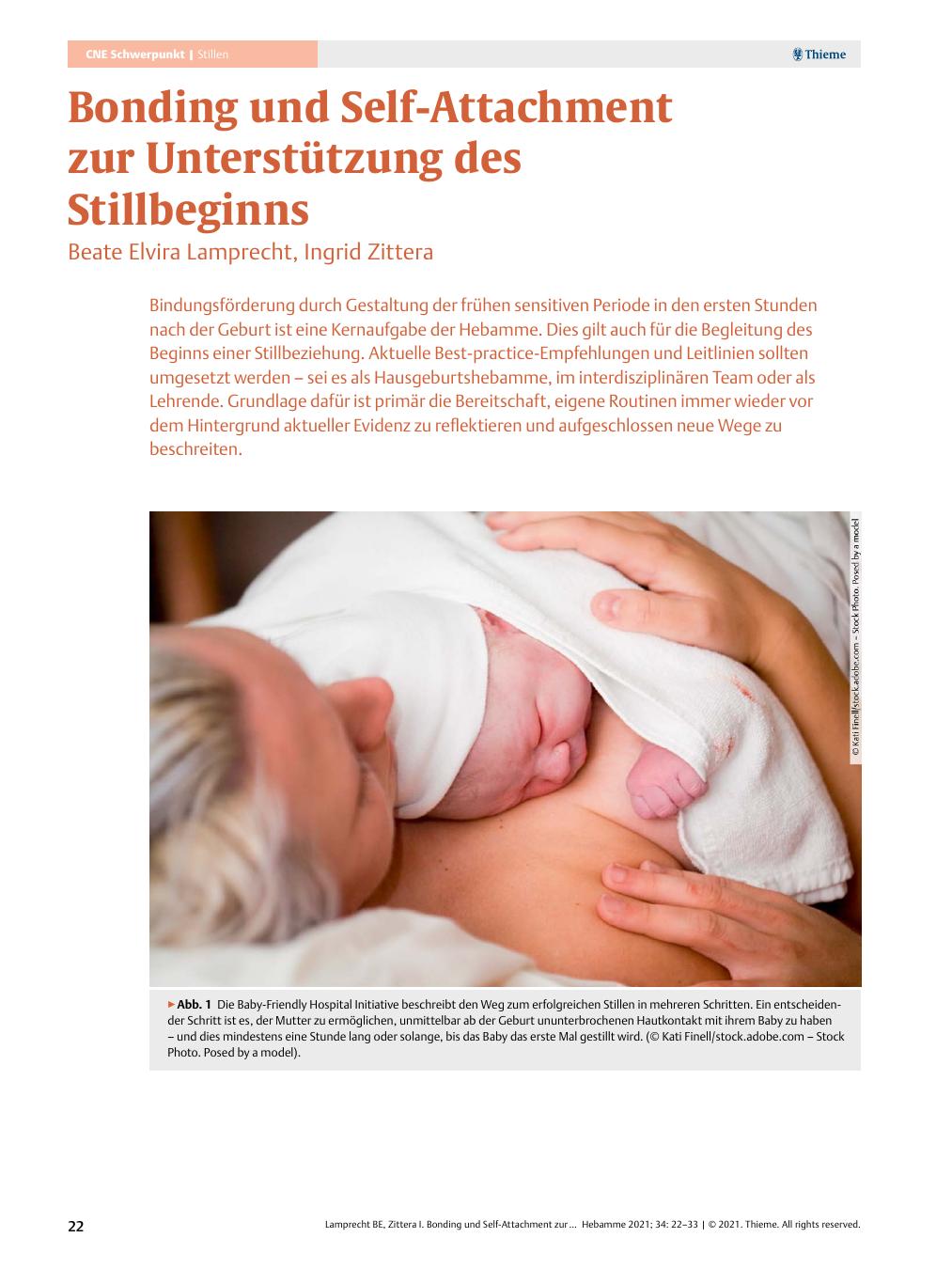 Vorschauseite 1: Bonding und Self-Attachment zur Unterstützung des Stillbeginns