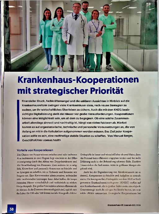 Vorschauseite 1: Krankenhaus-Kooperationen mit strategischer Priorität