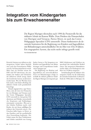 Vorschauseite 1: Integration vom Kindergarten bis zum Erwachsenenalter