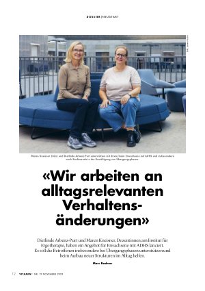 Vorschauseite 2: «Wir arbeiten an alltagsrelevanten Verhaltensänderungen»