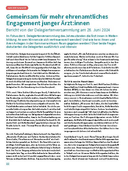 Vorschauseite 1: Gemeinsam für mehr ehrenamtliches Engagement junger Ärzt:innen