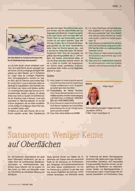 Vorschauseite 2: Wie ein Virus die Medizinbranche in Atem hält. ..