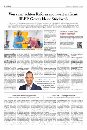 Vorschauseite 1: Von einer echten Reform noch weit entfernt: BEEP-Gesetz bleibt Stückwerk