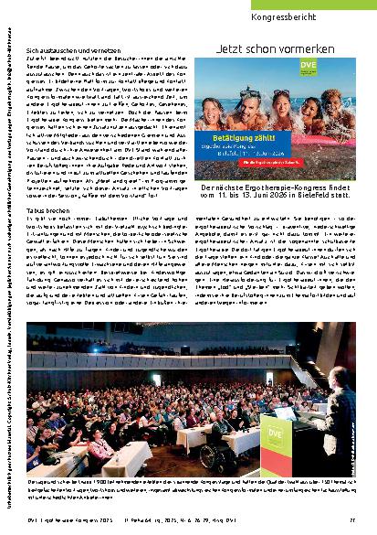 Vorschauseite 2: Herausforderungen als Chance sehen: Ergotherapie-Kongress 2025