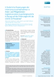 Vorschauseite 1: Erforderliche Anpassungen der Infektionsschutzmaßnahmen in Altenund Pflegeheimen - Ergebnisse eines Expertengesprächs in Bezug auf die Erfahrungen mit der COVID-19-Pandemie.