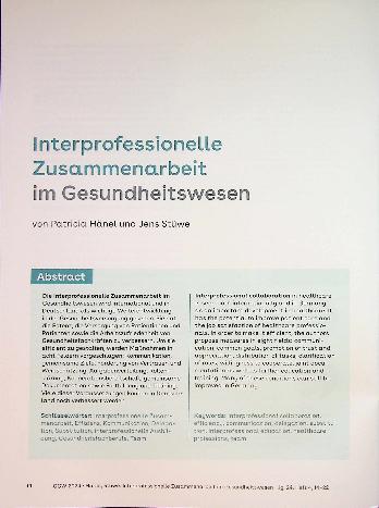 Vorschauseite 1: Interprofessionelle Zusammenarbeit im Gesundheitswesen