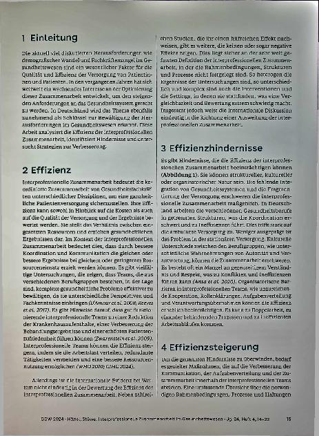 Vorschauseite 2: Interprofessionelle Zusammenarbeit im Gesundheitswesen