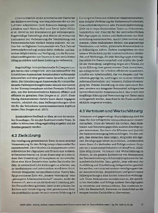 Vorschauseite 4: Interprofessionelle Zusammenarbeit im Gesundheitswesen
