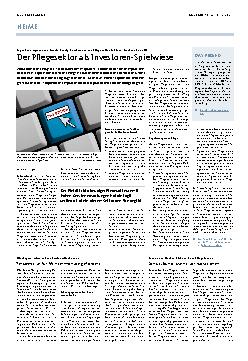 Vorschauseite 1: Der Pflegesektor als Investoren-Spielwiese