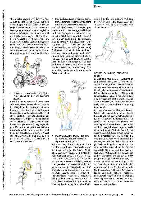 Vorschauseite 2: Hinter den Klienten aufs Fahrrad steigen Systemisch-lösungsorientierte Therapie in der Ergotherapie