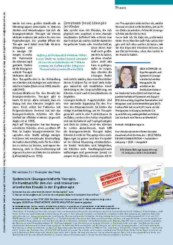 Vorschauseite 4: Hinter den Klienten aufs Fahrrad steigen Systemisch-lösungsorientierte Therapie in der Ergotherapie