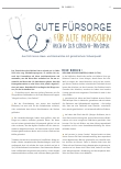 Vorschauseite 1: GUTE FÜRSORGE für alte Menschen auch in der Corona-Pandemie