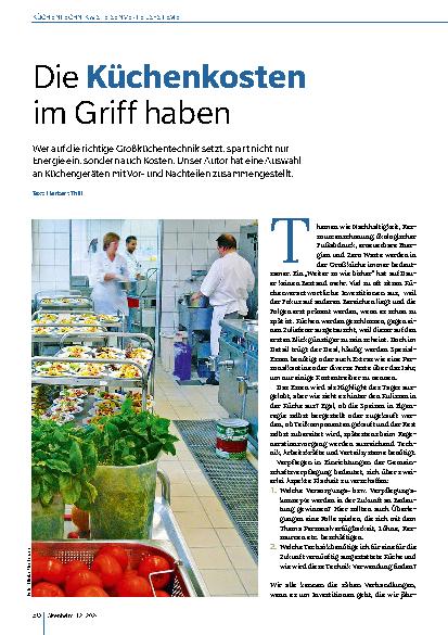 Vorschauseite 1: Die Küchenkosten im Griff haben.