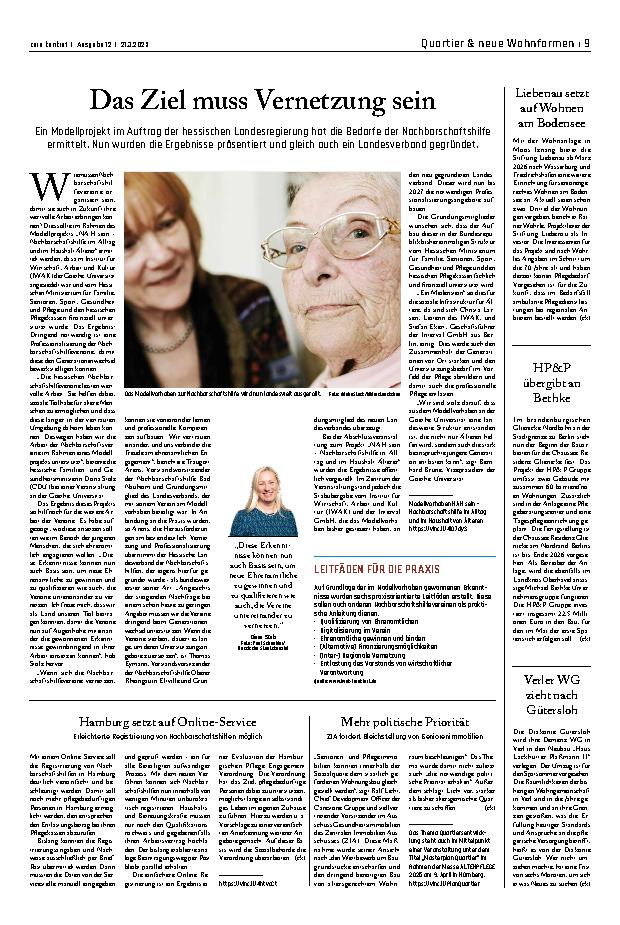 Vorschauseite 1: Das Ziel muss Vernetzung sein